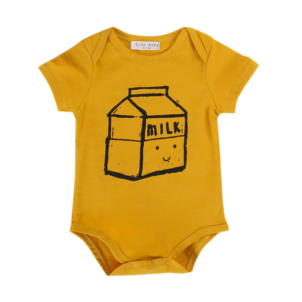 0-24M baby romper Newborn Boys Girls Baby Romper Letter milk box printed Jumpsuit Clothes Outfit baby clothes Drop ship