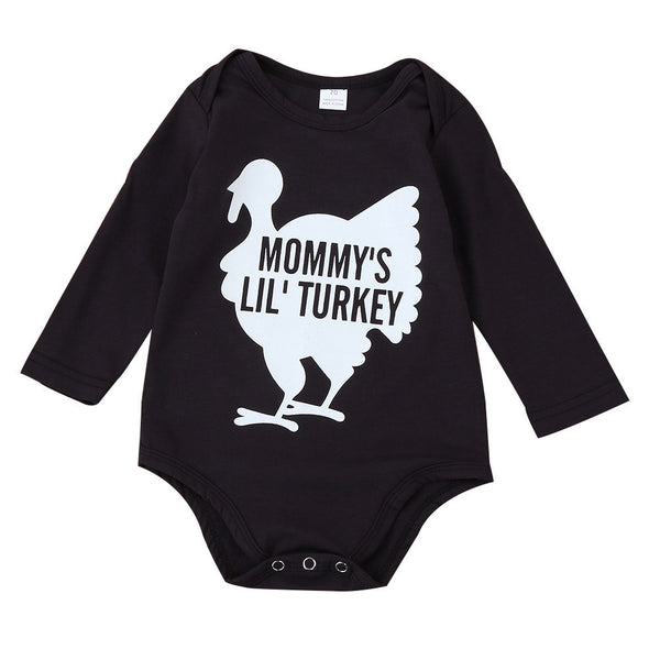 Newborn Infant Baby Boys Romper letter Thanksgiving Letter Long Sleeve Romper Jumpsuit Clothes drop ship