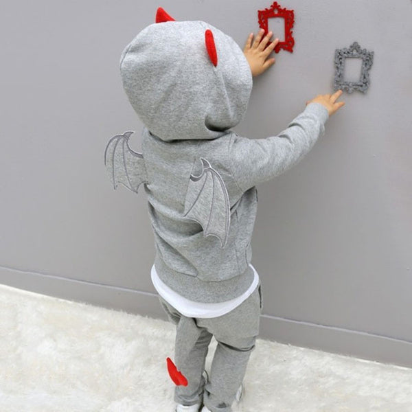 baby boys clothes 2016 New Autumn Casual Long Sleeve sport suit children sets Cartoon little devil clothing sets Halloween gifts